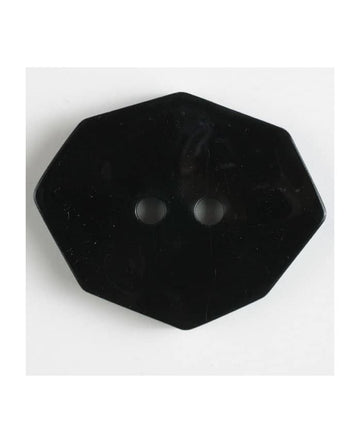 Black polyamide button octagonal 55mm