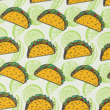 SNACK SHACK: Feed Me Tacos And Tell Me Im Pretty-Cream (1/4 Yard)