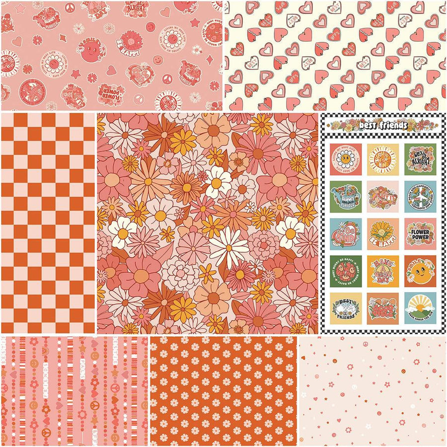 BESTIES: 1-Yard Bundle-Pink (8 pc)