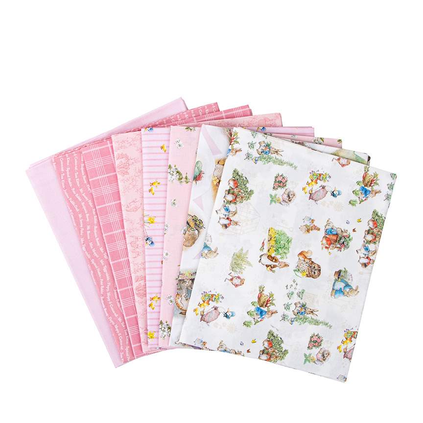 PETER RABBIT & FRIENDS: 1-Yard Bundle-Pink (8 pc)