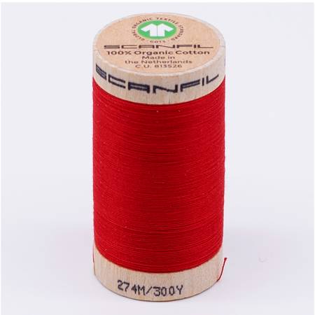 Scanfil Organic Cotton Thread 30wt- High Risk Red