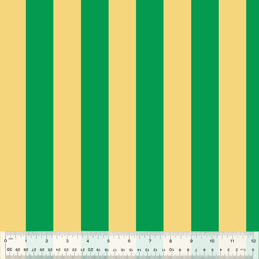 Heather Ross FORESTBURGH: Broadstripe-Green (1/4 Yard)