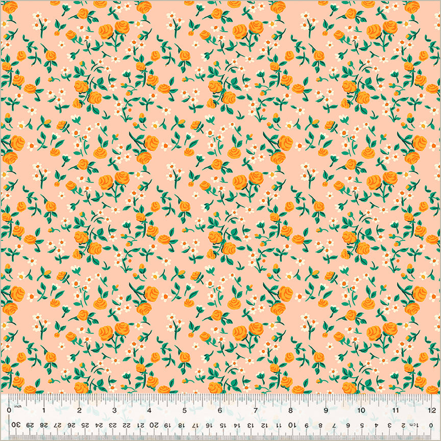 Heather Ross BY HAND: Mousy Floral-Blush (1/4 Yard)