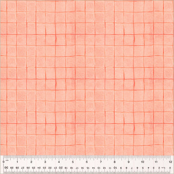 Heather Ross BY HAND: Drawn Plaid-Salmon (1/4 Yard)