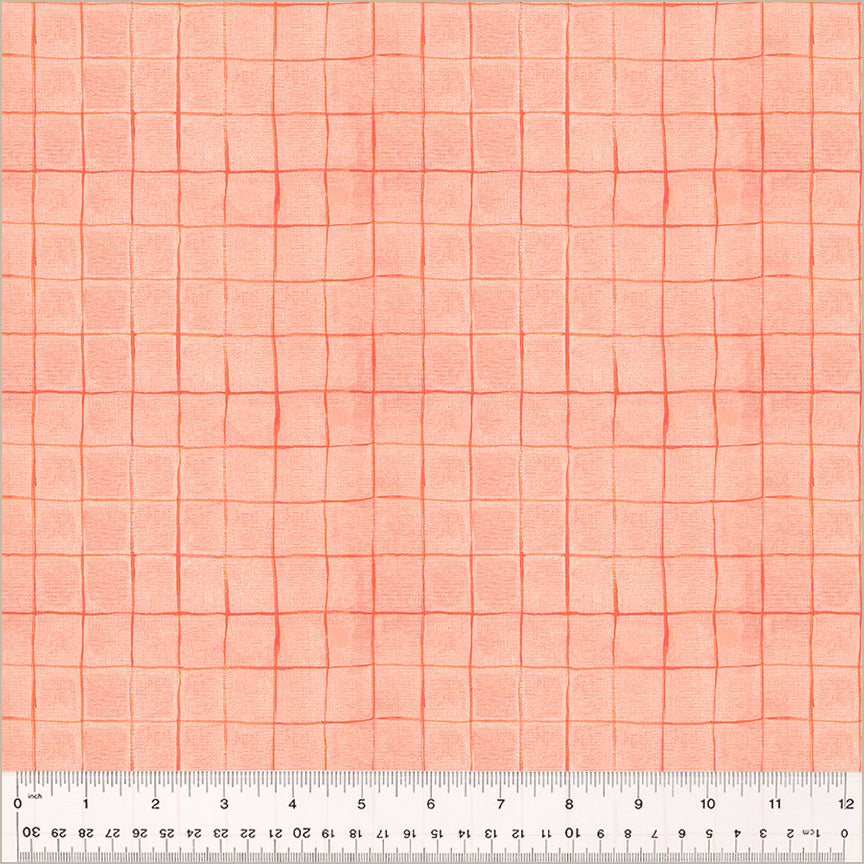 Heather Ross BY HAND: Drawn Plaid-Salmon (1/4 Yard)