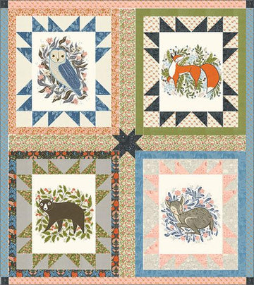 WOODLAND FROLIC IN FLORALS Quilt Kit