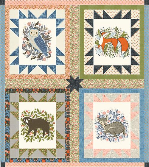 WOODLAND FROLIC IN FLORALS Quilt Kit