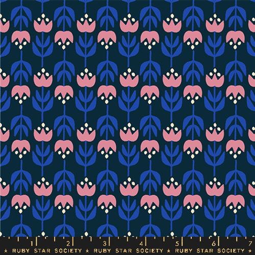 Ruby Star Society WOODLAND PARK: Gathering-Teal Navy (1/4 Yard)