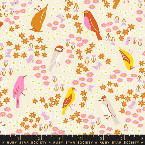 Ruby Star Society BIRD IS THE WORD: Spark Bird-Natural (1/4 Yard)