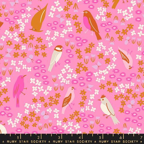 Ruby Star Society BIRD IS THE WORD: Spark Bird-Flamingo (1/4 Yard)