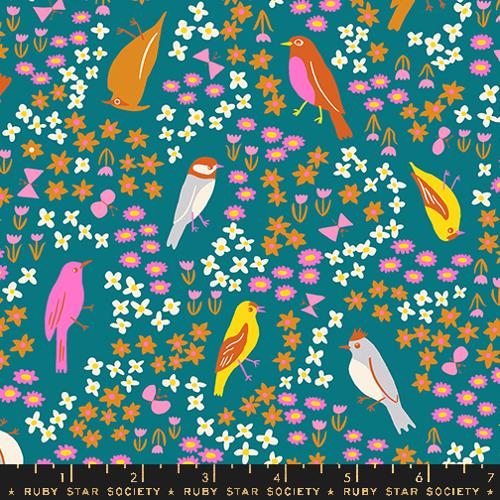 Ruby Star Society BIRD IS THE WORD: Spark Bird-Storytime (1/4 Yard)