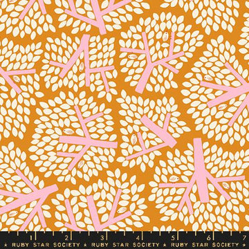 Ruby Star Society BIRD IS THE WORD: Canopy-Turmeric (1/4 Yard)