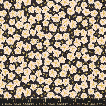 Ruby Star Society BIRD IS THE WORD: Moonflower-Soft Black (1/4 Yard)