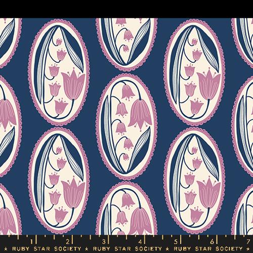 Ruby Star Society ENDPAPER: Lily Of The Cameo-Bluebell (1/4 Yard)