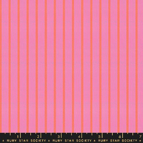 Ruby Star Society Warp Weft-OOH LUCKY LUCKY: Apron Stripe-Bright Pink (1/4 Yard)