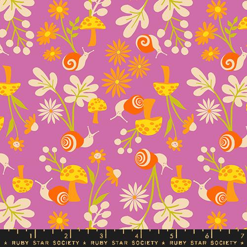 Ruby Star Society ANIMAL ANIMAL: Snail Garden-Heliotrope (1/4 Yard)