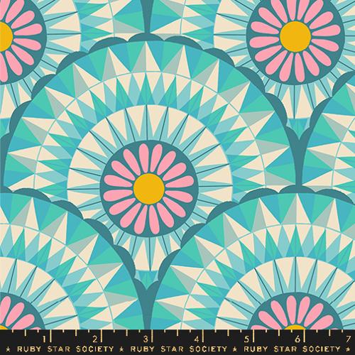 Ruby Star Society CAROUSEL: Carousels Geometrics-Turquoise (1/4 Yard)