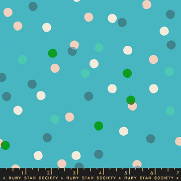 Ruby Star Society CAROUSEL: Spritz Dots-Dark Turquoise (1/4 Yard)