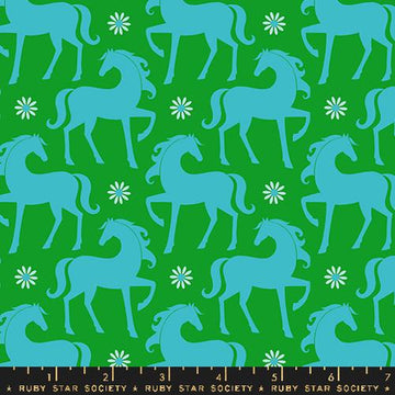 Ruby Star Society CAROUSEL: Fancy Horse-Verdant (1/4 Yard)