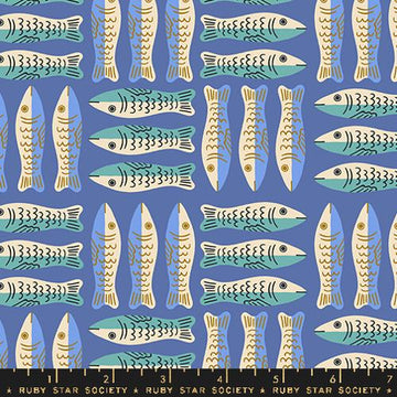 Ruby Star Society OOH LUCKY LUCKY: Sardines-Twilight (1/4 Yard)