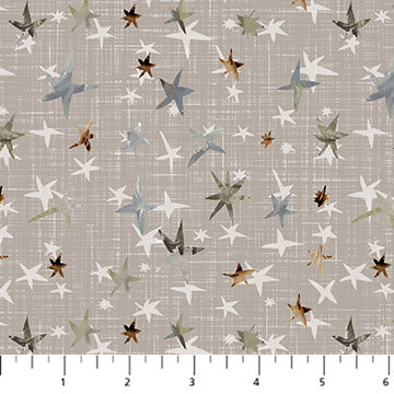 WINTER DREAMS: Stars-Taupe (1/4 Yard)