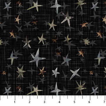 WINTER DREAMS: Stars-Black (1/4 Yard)