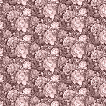 ELEGANCE: Floral-Sepia (1/4 Yard)