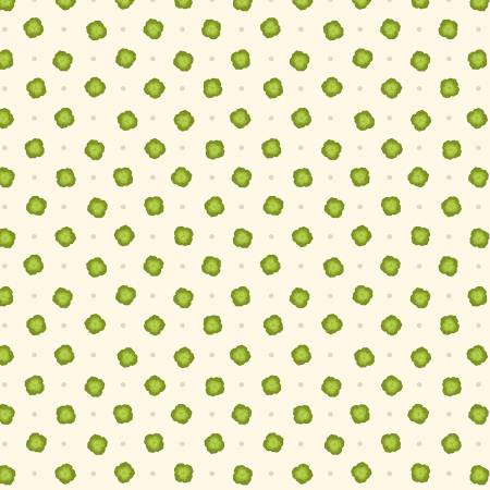 The Kitchen Garden: Polka Dot Cabbage- Cream (1/4 Yard)