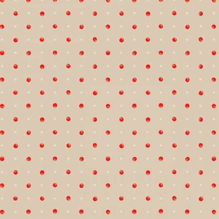 The Kitchen Garden: Polka Dot Tomato- Natural (1/4 Yard)