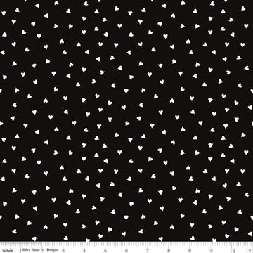 TAKE HEART: Small Hearts-Black (1/4 Yard)