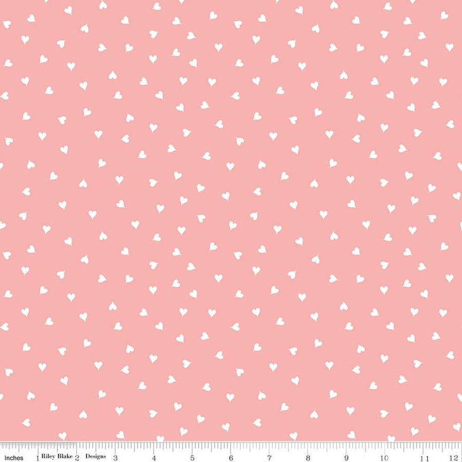 TAKE HEART: Small Hearts-Pink (1/4 Yard)