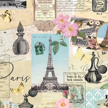 BELLA FLEUR: Paris Collage- Multi (1/4 Yard)