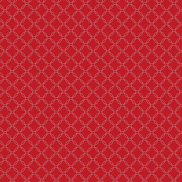 GARDEN REDWORK: Geo Dotted Circle- Red (1/4 Yard)