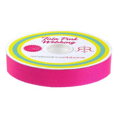 Tula Pink Webbing: 1 in- Cosmic Pink