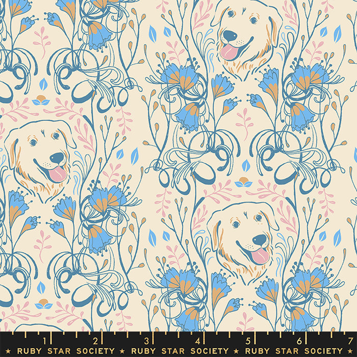 Ruby Star Society DOG PARK: Golden Garden-Shell (1/4 Yard)