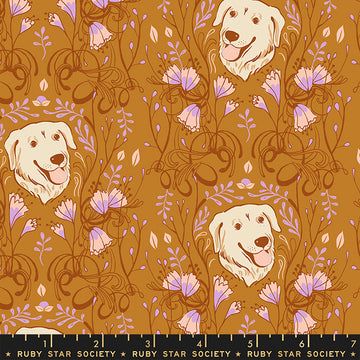 Ruby Star Society DOG PARK: Golden Garden-Earth (1/4 Yard)