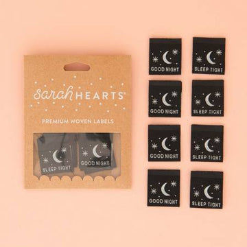 Sarah Hearts Sew in Labels: Good Night Sleep Tight- Glow-in-the-Dark