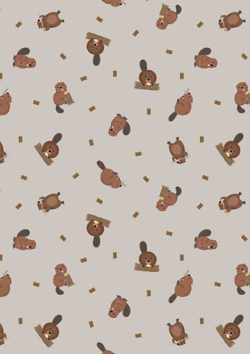 SMALL THINGS...RIVERS & CREEKS: Beavers-Warm Gray (1/4 Yard)