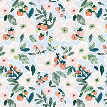 STRAWBERRY JAM: Strawberry Jam Floral-Multi (1/4 Yard)