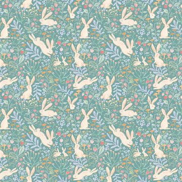 STRAWBERRY JAM: Field of Bunnies-Brook (1/4 Yard)