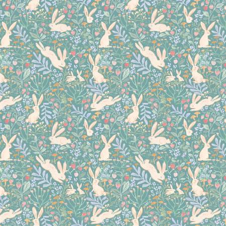 STRAWBERRY JAM: Field of Bunnies-Brook (1/4 Yard)