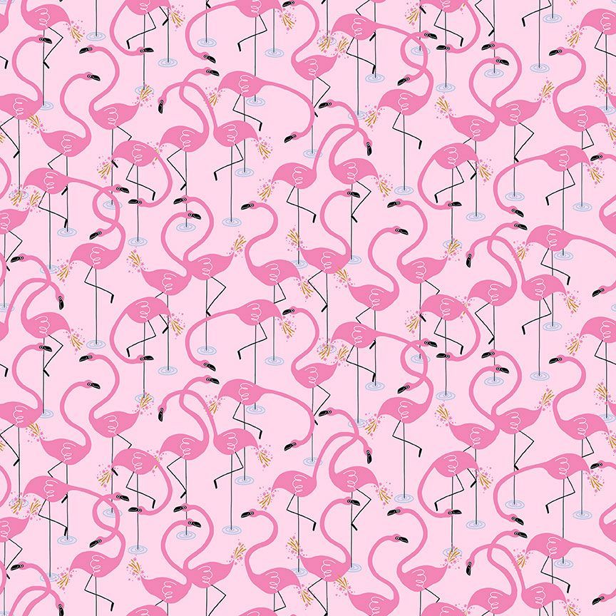 ALPHABET SOUP: Flamingle-Pink (1/4 Yard)