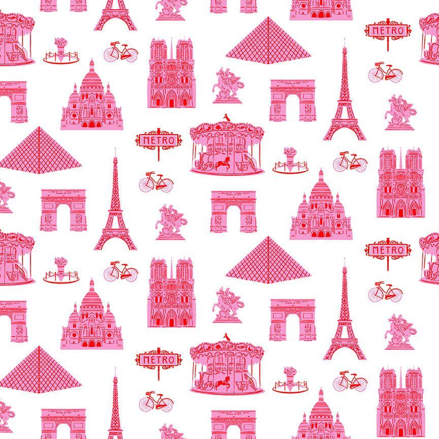 SPRINGTIME IN PARIS: Paris-White (1/4 Yard)