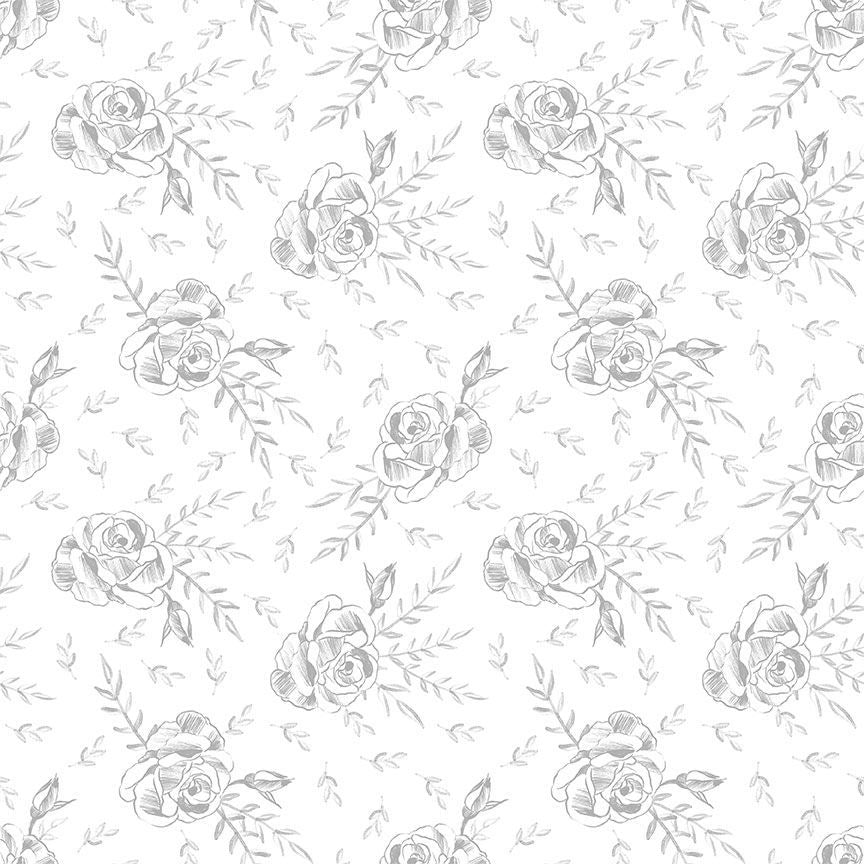 QUIET RIOT: Rosa-White (1/4 Yard)