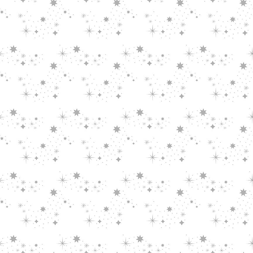 QUIET RIOT: Star Spray-White (1/4 Yard)