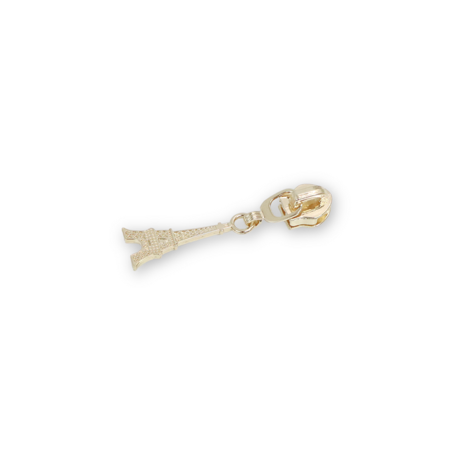 Sallie Tomato: Eiffel Tower Zipper Pull- Gold