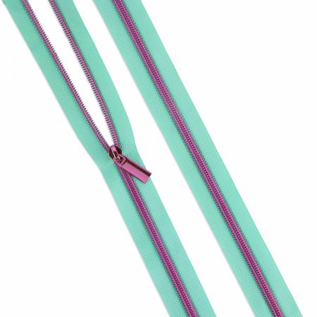 Tula Pink: #5 Nylon Coil Zipper 3yds-Raindrop