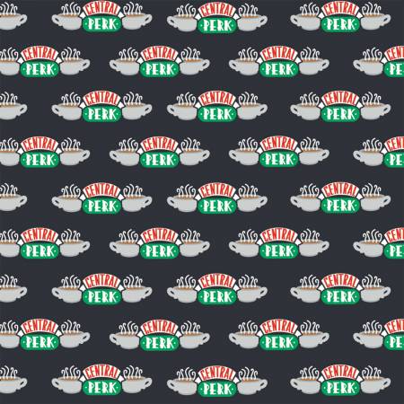 Friends: Central Perk in Black (1/4 Yard)