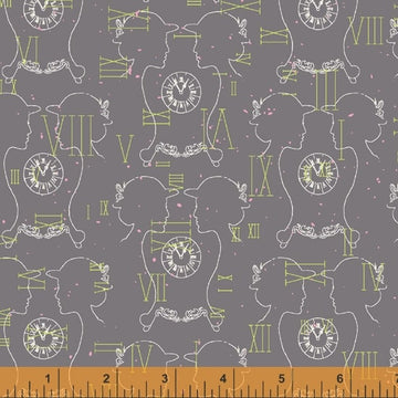 CLUELESS: Clockwork-Dark Grey (1/4 Yard)