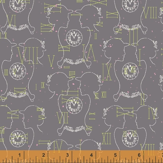 CLUELESS: Clockwork-Dark Grey (1/4 Yard)